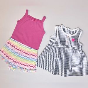 Baby Girl Bundle of 2 Summer Outfits | 0-3 Months